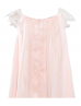 Ivory Lace Cap Sleeves Blush Pink Chiffon Flowy Bohemian Flower Girl Dress